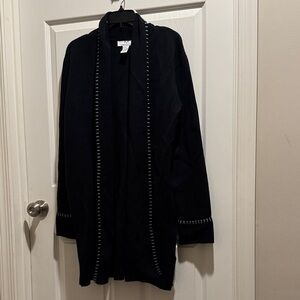 Magaschoni Black Cardigan with White Accents